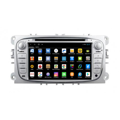 Штатная магнитола VGA 4G/LTE для Ford Focus 2 / Mondeo / Galaxy / C-Max / S-Max c DVD (универсальная) серая на Android 13.0 (VGA148XHDDVDg)