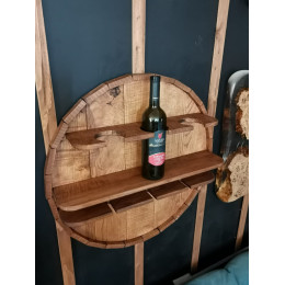 Полка деревянная круглая для бутылок 500 мм