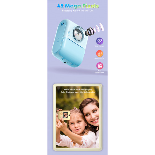 Детский Фотоаппарат моментальной печати VGA VGAPHM1Purple